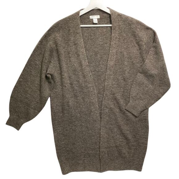 H&M wool blend long cardigan sweater sz M light brown - Picture 1 of 6